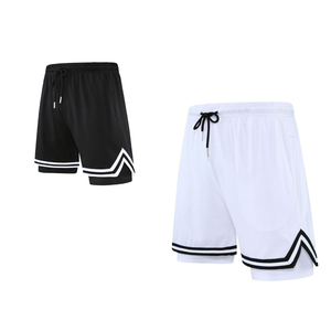 กางเกงขาสั้นเล่นกีฬาแบบแห้งเร็วสำหรับผู้ชายสไตล์อเมริกันบุสองชิ้นยาวถึงเข่า - Product Image 1