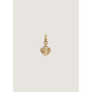 Colgante de Corazón Acanalado Pequeño con Diamantes, Elegante Adorno para Colección de Pendientes y Collares Pequeños - Product Image 1