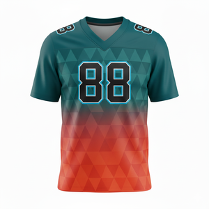 Maillots de football américain personnalisés sublimés, manches courtes, respirants, antibactériens, grande taille, logo avant pour les équipes - Product Image 4