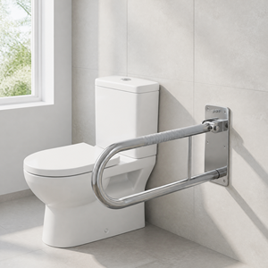 Barre de sécurité pliable pour toilettes et barre d'appui pour personnes handicapées, accoudoir mural avec poignée rembourrée - Product Image 3