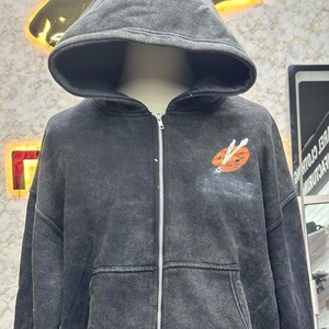 Sweat à capuche en coton polaire épais pour hommes hiver fermeture éclair brodé impression numérique personnalisée Streetwear chaud veste à capuche OEM - Product Image 2