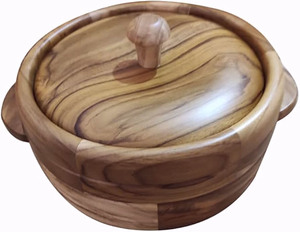Natural Wood Hot Pot <b>with</b> <b>Lid</b> for Home Hotel and Restaurant Chapati Serving Hot Pot <b>Dish</b> Decorative Customized Size Wood Hot Pot - Product Image 2