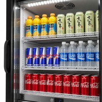 Réfrigérateur à vitres pour exposition, refroidi par air commercial avec étagères réglables