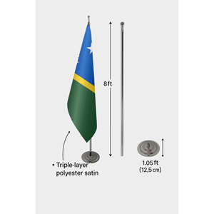 Bandera Oficial de las Islas Salomón para Interiores, 3x5 pies, Impresión Digital, Asta de Aluminio/Fibra de Vidrio, Material de Poliéster - Product Image 6