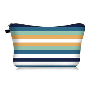 Portable Striped Cosmetic <b>Bag</b>-Women's <b>Travel</b> Hexagonal Makeup <b>Organizer</b> with Zipper Polyester Fashion Style - Product Image 4