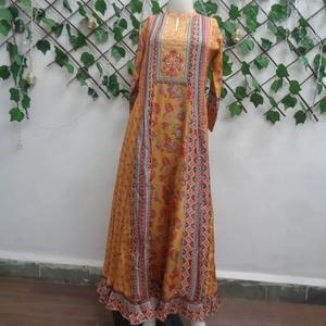 Traditional Elegance: <b>Viscose</b> Printed Maxi <b>Dress</b> - Timeless Indian <b>Dress</b>, Embracing Women's Affection for Ethnic Wear - Product Image 1