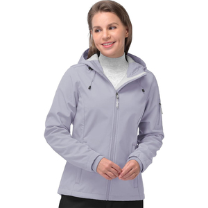Veste Softshell pour femme, design zippé confortable, légère, respirante, doublée en polaire, imperméable, écologique, en nylon, prête pour le voyage - Product Image 1