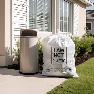 Sacs poubelle compostables résistants GRV avec impression en gravure, matière à base d'amidon de maïs et de PBAT pour usage domestique - Product Image 5