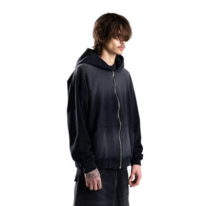 Streetwear personnalisé Sweats à capuche lourds lavés à l'acide pour hommes 100% coton Sweats à capuche zippés de haute qualité pour hommes - Product Image 6