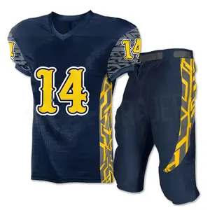 Uniforme de fútbol americano para hombre, uniforme de sarga de aparejos para jóvenes con mangas cortas transpirables, venta al por mayor - Product Image 2