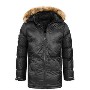 Chaqueta Parka Larga Impermeable de Nailon para Hombre con Capucha para Senderismo y Camping - Comodidad y Calidez Durante los Meses Fríos - Product Image 1