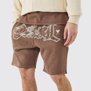 Custom Logo Printed Wholesale 100% Cotton <b>Fleece</b> <b>Men</b> Sweat Casual <b>Shorts</b> for <b>Men</b> and Quick Dry Lightweight <b>Shorts</b> - Product Image 1