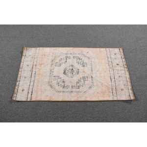 Tapis de 2,2 x 4 pieds, tapis turc vintage, tapis blanc à pois bleus - Product Image 3