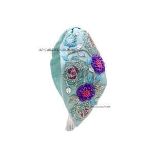 Bandeaux de perles de rocaille colorées brodés à la main à la mode pour les femmes bandes de cheveux Turban modernes accessoires élégants - Product Image 4