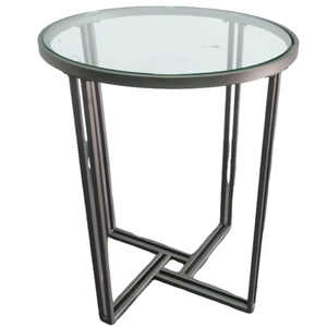 Mesa auxiliar redonda para sofá Metal Diseño moderno Sala de estar Estilo antiguo de cabecera - Product Image 1