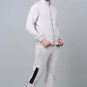 Deportes al aire libre Hombres chándal relajado corte atlético con cintura flexible y chaqueta con cremallera frontal adecuado para el fitness - Product Image 4