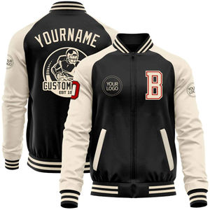 Custom Varsity <b>Jacket</b> Black White Sleeves Chenille Patch Baseball <b>Jacket</b> With Logo Embroidery College Bomber Coat <b>For</b> Men <b>Women</b> - Product Image 1