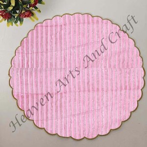 Serviette de table ronde moderne imprimée à la main 100% coton Design unique pour avion, hôtels et usage domestique EN012 - Product Image 2