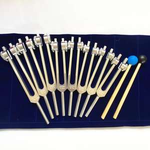 Ensemble de 8 diapasons dorés en alliage d'aluminium, outils de thérapie musicale, de méditation et de guérison sonore pour les chakras, instrument médical - Product Image 2