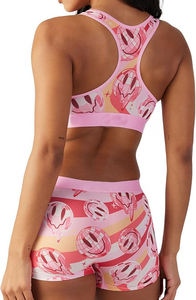 Short court en coton avec logo personnalisé pour femmes ensemble de fitness short d'été deux pièces écologique avec logo imprimé sur le devant - Product Image 6