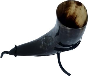 Cuerno para beber vikingo natural de excelente calidad, soporte de borde de latón, Animal náutico, artesanía ecológica para decoración navideña - Product Image 5