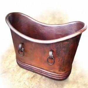 Trending Free Standing Brass Bath Tub Luxury Double <b>Slipper</b> Copper Shined Luxury Bath Tub Wholesale Price - Product Image 2