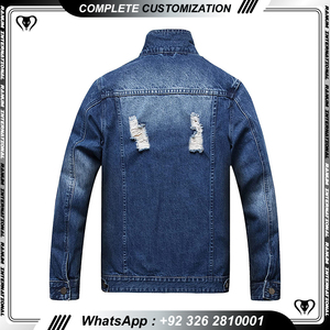 Breathable Customized Design Fashionable Stylish Full Sleeve <b>Denim</b> <b>Jacket</b> Oem <b>Men</b> <b>Denim</b> <b>Jackets</b> With Custom Logo ForBoys - Product Image 3