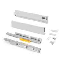 Emuca Vertex 93mm 40kg Acero Push Sincro Cajones deslizantes exteriores 3D Ajuste de altura Pintado blanco 350mm Profundidad Modelo 3203012