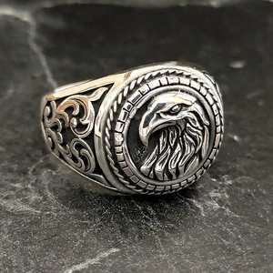 Anillo de Plata de Ley 925 con Diseño de Águila Alada para Hombre, Estilo Americano Impresionante con Animales Silvestres, Regalo - Product Image 1