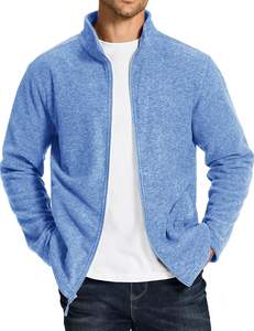 Chaqueta de lana Sanzaf de algodón 100 ligera para hombre, abrigo de invierno con cuello levantado, bolsillos con cremallera completa, chaqueta de trabajo informal suave y cálida con parte delantera - Product Image 1