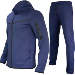 Survêtement XL à col ras du cou en éponge française unisexe Pantalon de survêtement en polaire respirant et confortable Technique de blocs de couleur d'hiver grande taille - Product Image 2