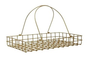 Cesta de alambre de metal de gran tamaño de latón AK con asas laterales en cesta hecha a mano con acabado de cobre para utensilios de cocina/artículos para el hogar - Product Image 4