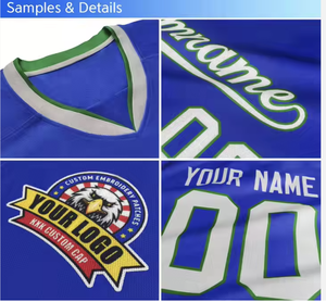 Maillot de hockey sur glace personnalisé vert et blanc à rayures, uniforme d'équipe personnalisé, numéros et noms cousus, entraînement sportif, pratique - Product Image 5