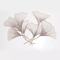 Décoration murale pièces intérieures affichage de luxe cadre en fer métal Art mural feuille suspendue fleur décoration de la maison pour les salons