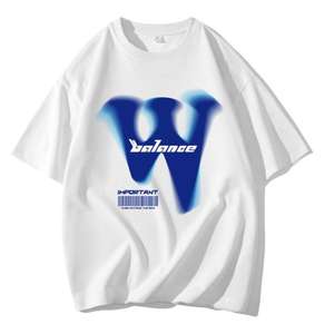 T-shirt blanc décontracté à manches mi-longues 100% coton T-shirt ample pour hommes Style occidental Tendance Nouveaux t-shirts fabriqués en Inde - Product Image 5