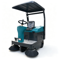 Mini barredora y fregadora con motor para limpieza de pasillos de supermercados, diseño compacto y fácil maniobrabilidad