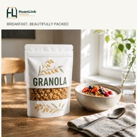 Sachets Doypack Kraft Blancs avec Fenêtre Transparente, Refermables et Auto-scellants pour Thé, Snacks et Aliments, Emballage Personnalisé pour Marques
