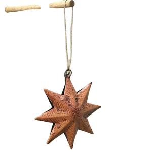 Diseñador Metal Rústico Lujo Regalo de Navidad Adorno de estrella Decoración de Navidad con cuerda colgante - Product Image 1