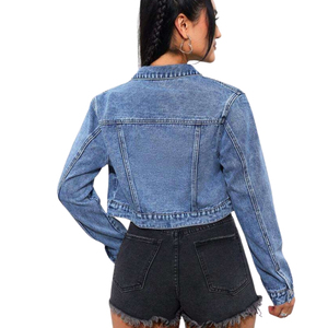 Chaqueta Vaquera de Mujer de Alta Calidad, Estilo Lavado, Corte Regular, para Todas las Temporadas: Verano, Otoño e Invierno - Product Image 4