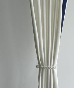 Attache de rideau, attaches de rideau à pompons, attaches de rideau luxueuses en ivoire avec pompons, attaches de rideau, attaches de rideau en macramé crème - Product Image 3