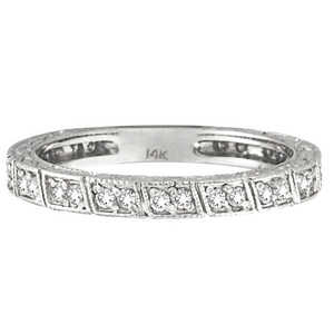 Anillo Apilable de Oro Blanco de 14k con Diamantes de 0.33 Quilates para Aniversario - Product Image 2