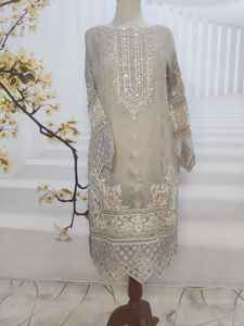 ชุดเดรสตาข่ายปักแบบไม่มีตะเข็บสำหรับผู้หญิงชุดเดรสตาข่ายสามชิ้นสำหรับ salwar kameez - Product Image 4