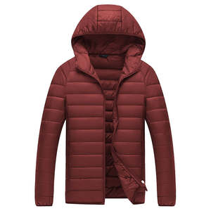 Custom Men's Plain Hooded Collar Shiny Canvas Puffer <b>Jacket</b> with <b>Pattern</b> for Front Logo High Quality <b>Quilted</b> Winter Warm Outwear - Product Image 2