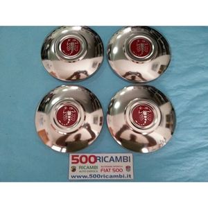 Abarth Fiats 500 F L R KIT 4 PIÈCES COUVERTURES DE ROUES ABARTH AVEC SCORPION ROUGE - Product Image 1