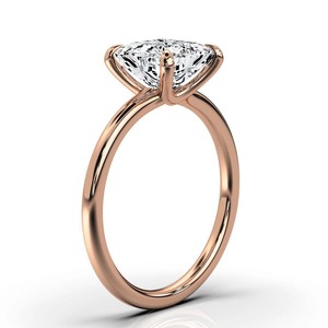 Bague de fiançailles rayonnante en or massif 14 carats 18 carats pour femmes pour les fêtes aspect de mariée caractéristiques diamant pierre principale - Product Image 6