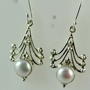 Pendientes Hechos a Mano de Plata de Ley 925 con Perlas de Agua Dulce, Regalo de Piedra de Nacimiento de Junio, Joyería Boho para Mujer, Navidad, Día de San Valentín - Product Image 4