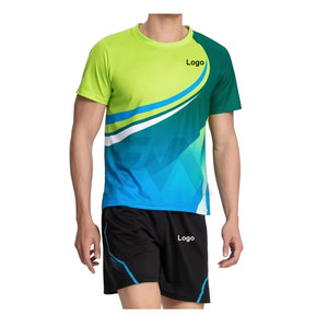 ชุดเสื้อวอลเลย์บอลเสื้อกีฬาแขนสั้นสำหรับทีมแบดมินตันเสื้อกีฬาคอกลมซับลิเมตชุดเครื่องแบบเทนนิส - Product Image 1