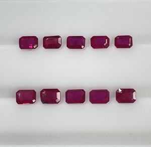 Rubí Birmano Calentado 100% Natural de Alta Calidad, Corte Octogonal de 3x4-3x5mm, Color Rojo Rosado, Gema Suelta para Joyería - Product Image 2