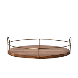 Bandejas redondas de madera para servir en relieve, bandejas de madera hechas a mano para servir, utensilios de cocina de mesa, vajilla decorativa para el hogar del Hotel - Product Image 5