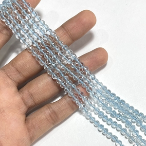 Sky <b>Blue</b> Topaz Faceted Round Shape <b>Beads</b>, Natural Gemstone Round <b>Beads</b>, Wholesale Beading Supplies - Product Image 4